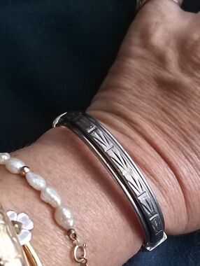 Vintage Silver Engraved Cuff Bracelet